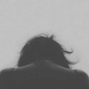 shadow of depressed woman